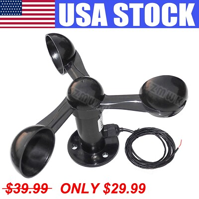 #ad USA 3 Cups Polycarbonate Wind Speed Sensor Voltage Signal Output Anemometer $26.69