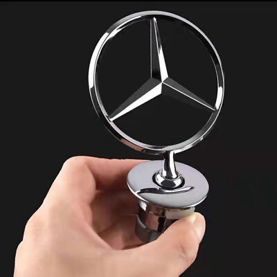 #ad Front Hood Ornament Standing Star Emblem For Mercedes Benz C E S AMG Silver Logo $15.76