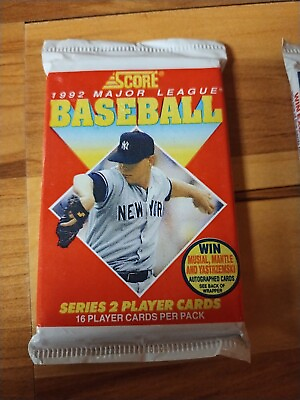 #ad 1 Pack Unopened 1992 Score Baseball Series 2 Cards Possible Autograph Cards $25.00