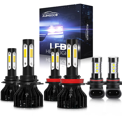 #ad 6PCS 4 sides 9005H11 LED Headlight H10 9145 Fog Light for Ford F150 2015 2023 $69.99