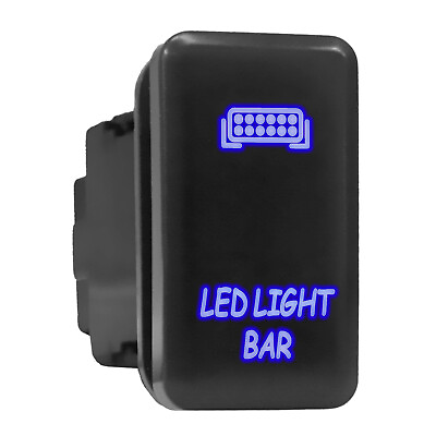 #ad LED LIGHT BAR Blue Backlit Switch Tall Push Button 1.54quot;x 0.83quot; Fit: Toyota $10.95