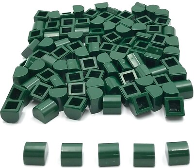 #ad Lego 100 New Dark Green Slope Sloped Curved 1 x 1 x 2 3 Double Parts $8.99