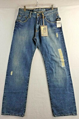 #ad Zoo York Mens 30 x 31 Miner 49er Relaxed Blue Jeans Zip Fly NWT $21.11