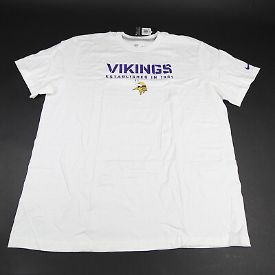 #ad Minnesota Vikings Nike NFL Training Dri Fit Short Sleeve Shirt Men#x27;s White New $29.99