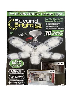 #ad Beyond Bright Super Nova Garage LED Light Ultra Bright 7000 Lumens 10 Panels $29.99