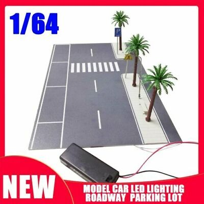 #ad 1 64 Scale Diorama Model Car Roadway LED Light Car Parking Lot Display Scenery $17.36