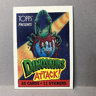 #ad 1988 Topps Dinosaurs Attack #1 Header Card Lp $2.00
