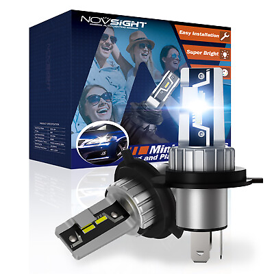 #ad NOVSIGHT H4 9003 LED Headlight Kit Bulbs High Low Beam 10000LM 6500k Super White $18.99