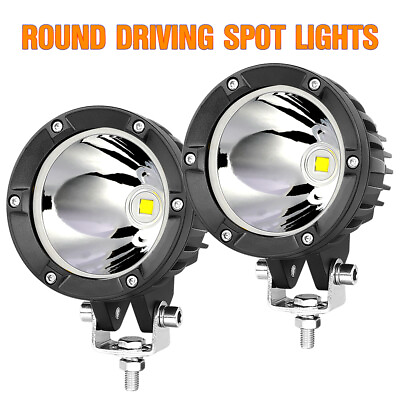 #ad Pair 4quot; 80W Round LED Off Road Driving Lights Spot Pods Work Fog 4WD UTV SUV ATV $59.03