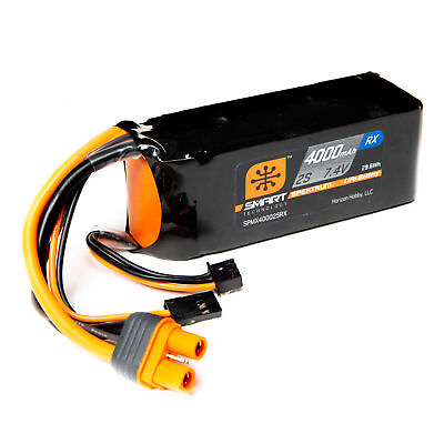 #ad Spektrum SMART 4000mAh 2S 7.4V Smart LiPo Receiver Battery IC3 SPMX40002SRX $46.99