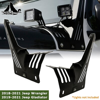 2018 2023 For Jeep Wrangler Gladiator A Pillar 52#x27;#x27; Light Bar Mount Bracket Pair $135.99