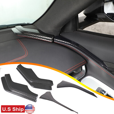 #ad Carbon Fiber Interior Dashboard Side Panel Cover Trim For Corvette C8 2020 2023 $99.99
