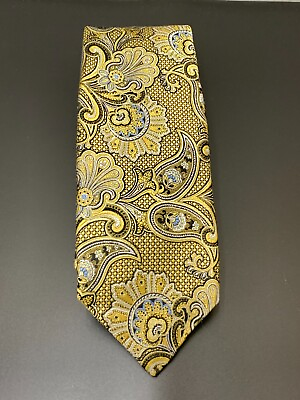 #ad Vintage Robert Talbott 100% Silk Neck Tie Paisley Brown Gold Made in USA $20.00