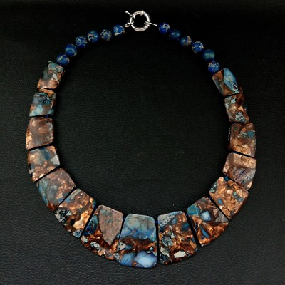 #ad 19#x27;#x27;  Mixed Color Sea Sediment Imperial Jasper Graduated Necklace $22.80