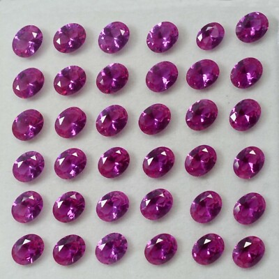 #ad 9x7 mm Natural Untreated Oval Cut Ruby 16 Pcs CERTIFIED Pink Gemstone $16.81