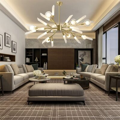 #ad 24 Light Glass Chandelier Gold Sputnik Pendant Lamps Ceiling Lighting Fixtures $179.99