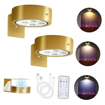 #ad Rechargeable Battery Picture Light Led Painting Light with Remote 2 Pack Gold $35.45