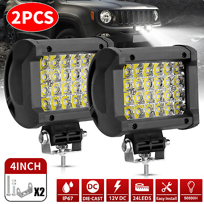 #ad 2x 4inch 72W LED Work Light Bar Spot Pods Fog Driving Lamp Offroad Truck SUV ATV $12.48