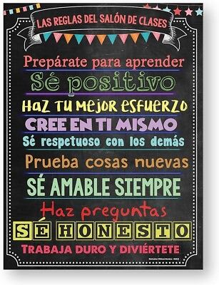 #ad Spanish Language Poster for Kids Classroom Posters Set 18quot; x 24quot; Non Laminated $14.99
