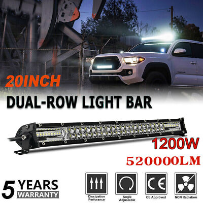 20quot;inch 1200W Led Light Bar Dual Row Spot Flood Combo Work UTE Truck SUV ATV US $22.99
