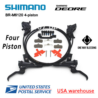 #ad SHIMANO Deore BR M6120 BL M6100 Bike 4 Piston MTB Hydraulic Disc Brake Set OE $189.88