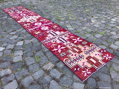 #ad Handmade Runner Kilim Turkish Vintage Wool Rug Home Decor Rug 18 x 102 ft $314.50