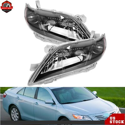 #ad Pair Headlights Headlamp Assembly For 2007 2008 09 Toyota Camry Black Projector $71.20