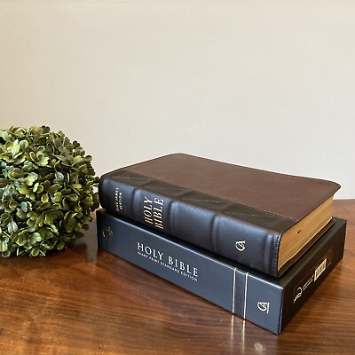 #ad Buffalo hide Genuine Leather Bible KJV Giant Large Print Bible Thumb Index $59.99