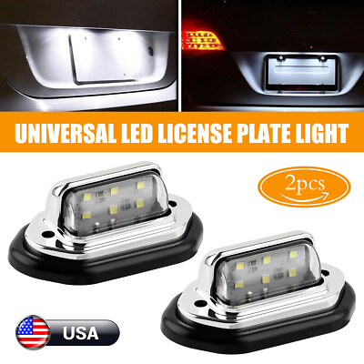 2X Universal LED License Plate Tag Light Lamp White For Truck SUV Trailer RV Van $7.99