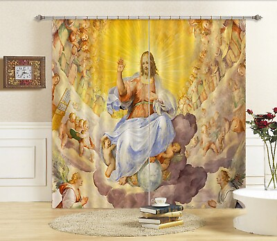 #ad 3D Jesus Light Religion ZHUA2205 Photo Curtain Window Blockout Fabric Amy 2023 AU $239.99