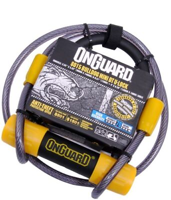 #ad OnGuard Bulldog Mini DT 8015 Bike U lock amp; 4#x27; Cable 3.5x5.5quot; Hardened 2X Locking $28.54