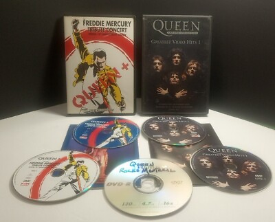 #ad Queen Lot×3 The Freddie Mercury Tribute Concert Greatest Video Hits 1 5 Disc $48.50