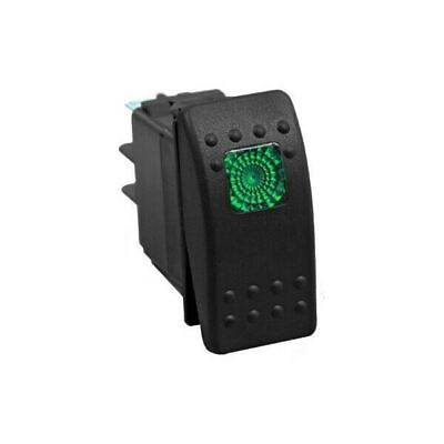 On On Off 6 Pin DPDT Rocker Switch LED Backlit Green $14.95