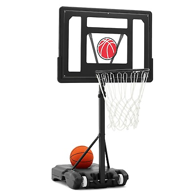 #ad Swimming Pool Basketball Hoop with Basketball Air Pump Adjustable Height $83.99