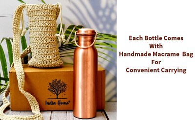 #ad India House Copper Water Bottles 7 Chakra Copper Bottle 1000 ml $35.00