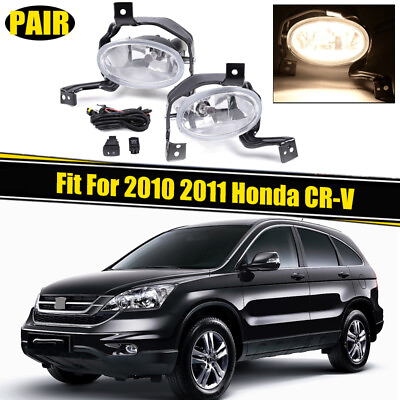 #ad Fit 2010 2011 Honda CR V CRV Front Bumper Fog Lights Clear Lens w SwitchWiring $29.80