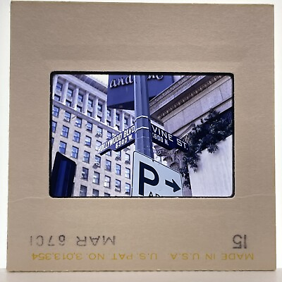 #ad Vintage 60s 35mm Slide Los Angeles CA Hollywood Blvd amp; Vine Street Signs $12.85