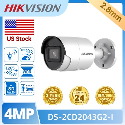 #ad Hikvision Acusense IP Camera DS 2CD2043G2 I 4MP Bullet Outdoor Baby Monitor H265 $91.99