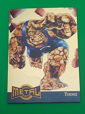 #ad 1995 Fleer Metal Gold Blaster Marvel Card Limited Edition Thing 14 Of 18 $1.99
