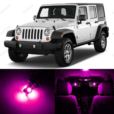 #ad 8 x Pink LED Interior Light Package For 2007 2018 Jeep Wrangler PRY TOOL $10.99