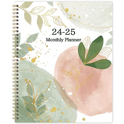 #ad 2024 2025 Monthly Planner with Monthly Tabs Back Pockets Twin wire Biding $9.82