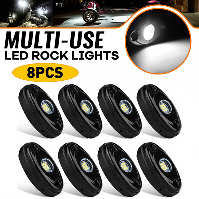 #ad #ad White 8Pods Rock LED CSP Underbody Light JEEP for Truck ATV UTV Boat Motorcycle $30.99