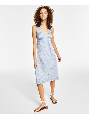 #ad HIPPIE ROSE Womens Light Blue Adjustable Unlined Pullover Midi Dress Juniors XS $5.09