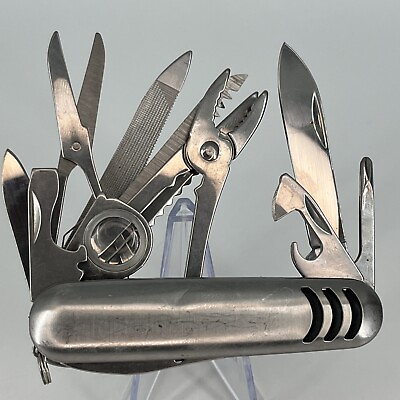 #ad FIELD amp; STREAM Stainless Steel Pocket Knife Folding Multi Tool 15 Tools GREAT $24.99
