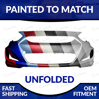 #ad NEW Paint To Match Unfolded Front Bumper For 2014 2015 2016 2017 Hyundai Accent $302.99
