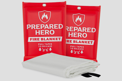 #ad Prepared Hero Emergency Fire Blanket Fire Suppression Blanket 2 Pack NEW $32.99