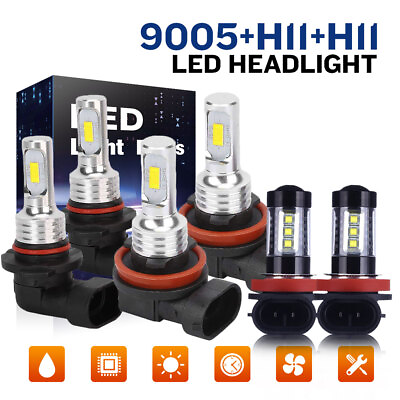 #ad LED Headlight Bulbs 6000k High Low Beam Fog Light For Toyota Camry 2007 2014 6x $39.99