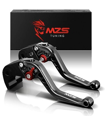 #ad MZS Black Motorcycle Brake Clutch Levers Short Adjustable CNC Compatible with Z6 $19.99
