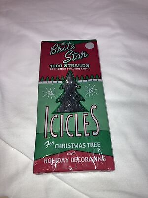 #ad Brite Star Icicles 1000 Strands Christmas Tree Decorations Silver Tinsel USA $8.92