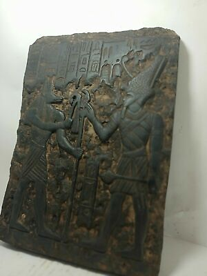 #ad RARE ANTIQUE ANCIENT EGYPTIAN Stela God Lord Osiris God Anubis Protection 1520bc $135.00
